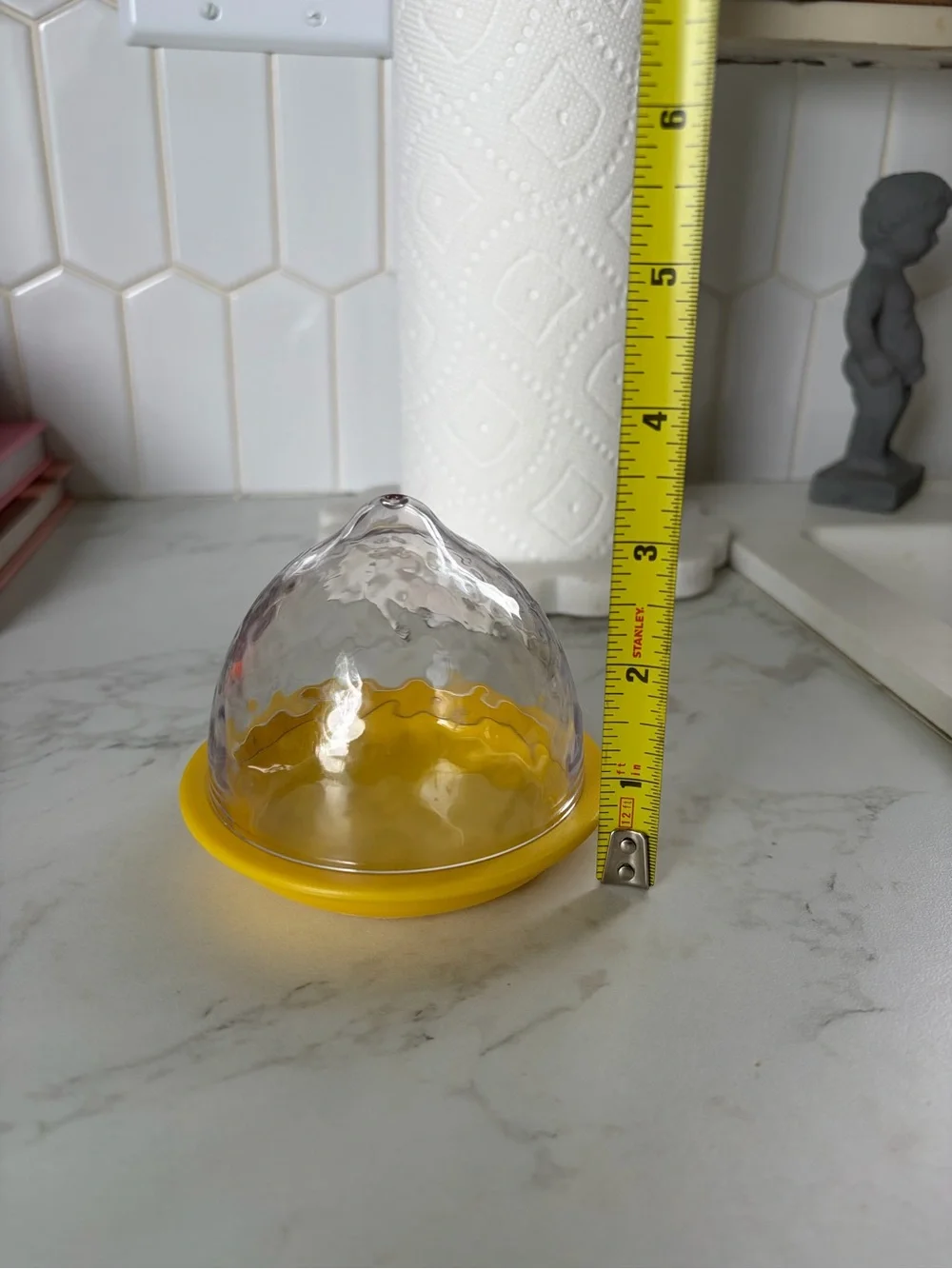 T.J.Maxx Clear Dome Food Cover with Yellow Base